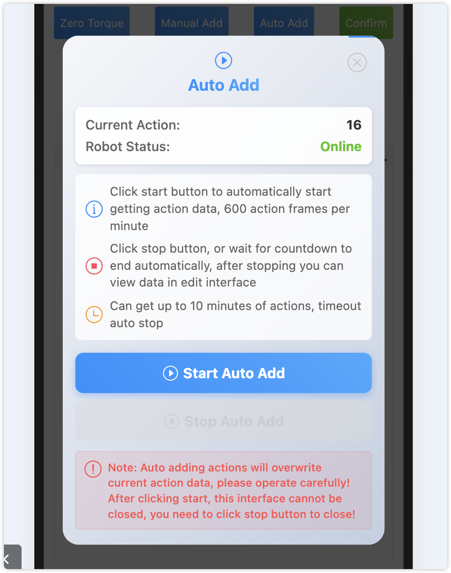 Auto Add Action Popup