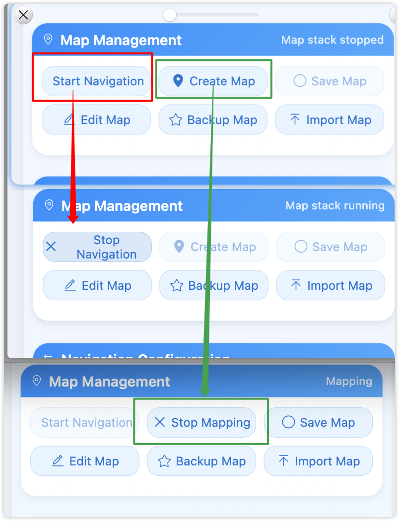 New map management buttons