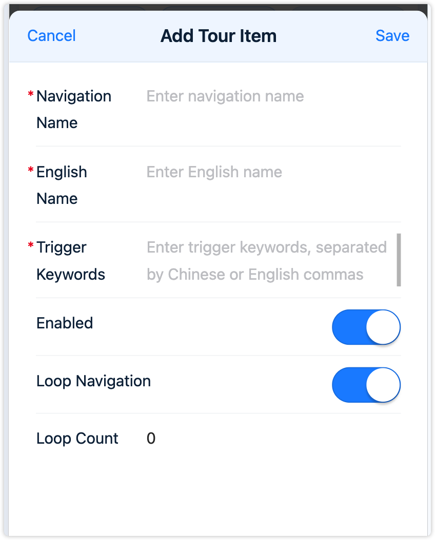 Add Navigation Item dialog