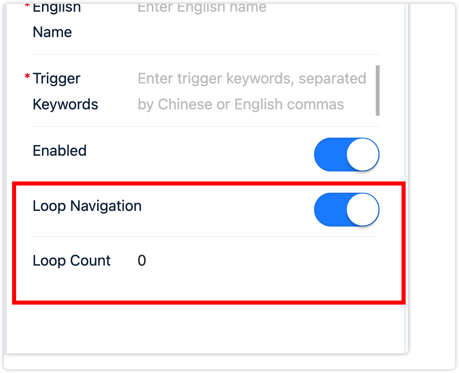 Loop Navigation switch and loop count