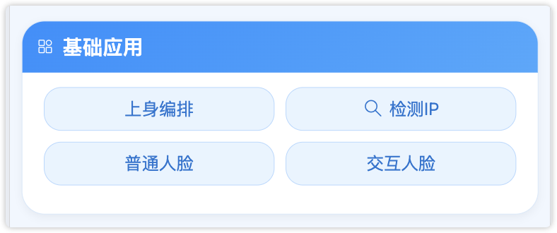 导览模块布局（基础应用、语音控制、地图管理、导览配置）