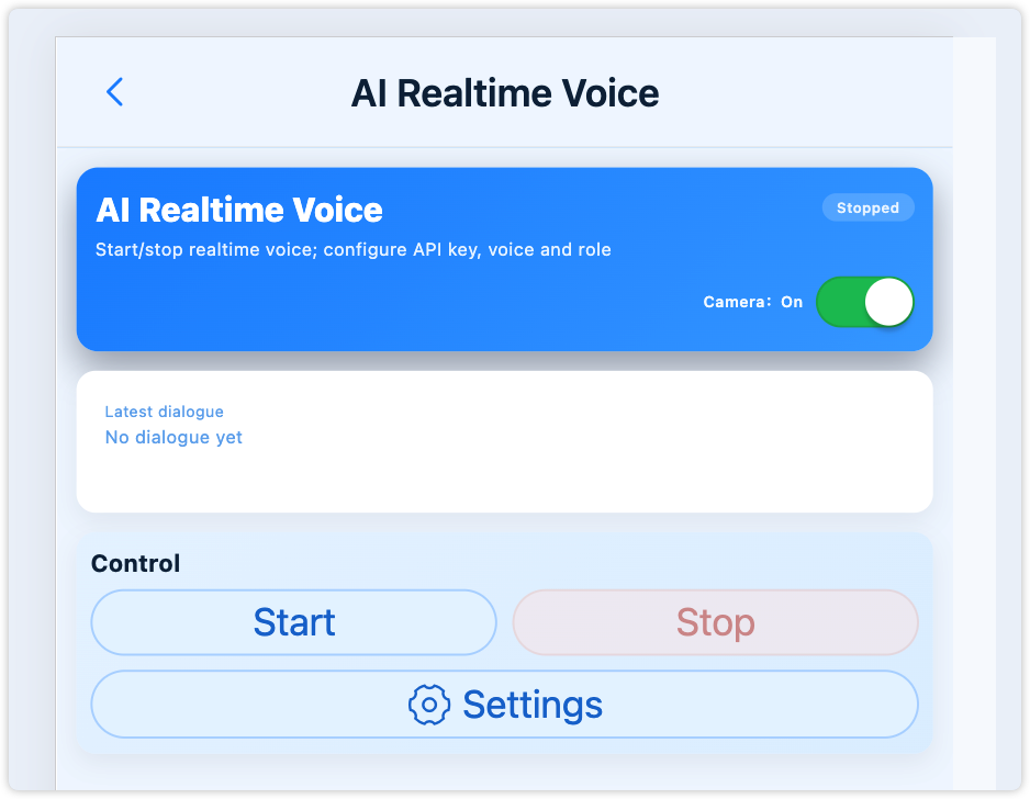 AI Realtime Voice main page