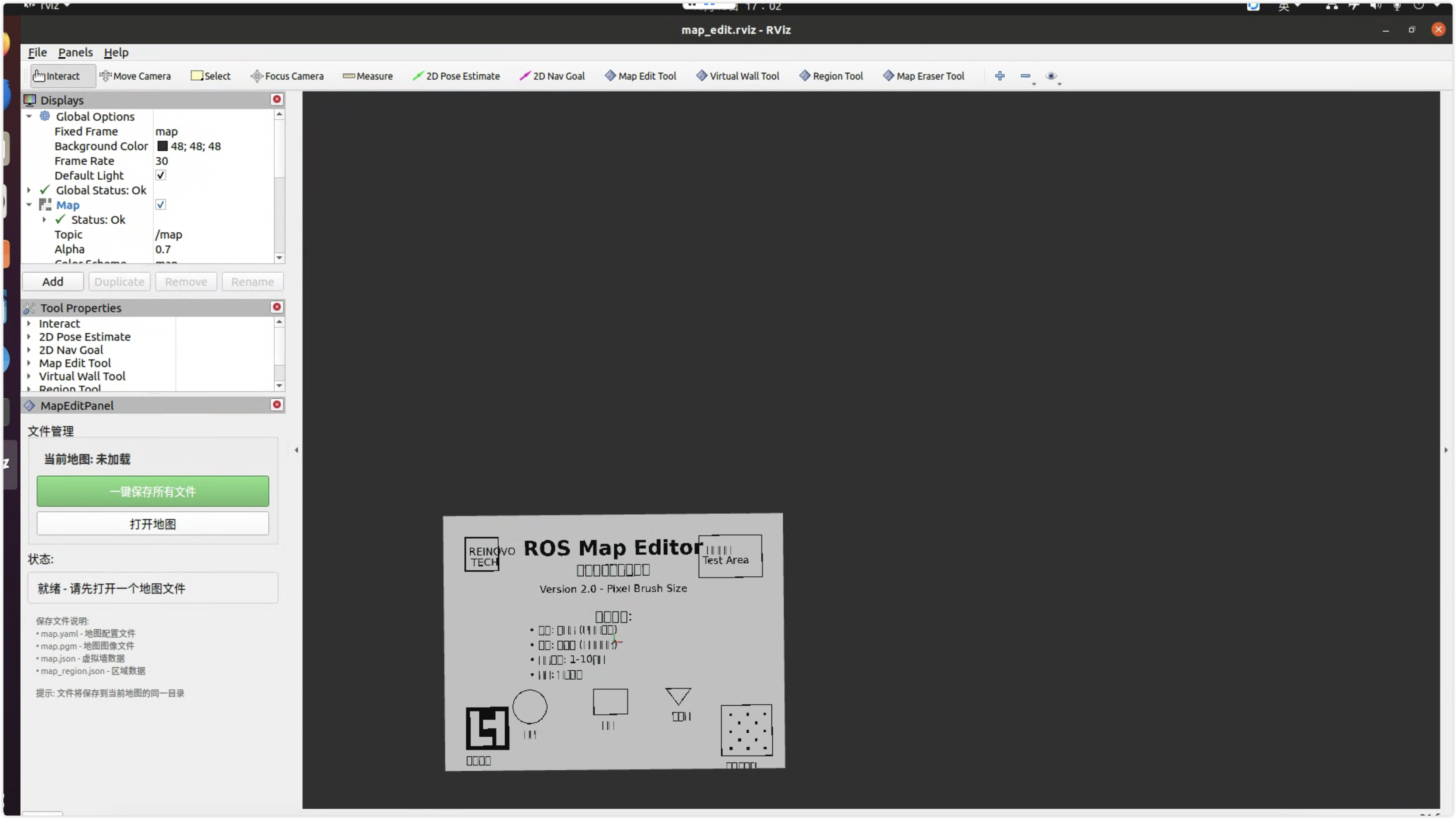 RViz map editing and localization