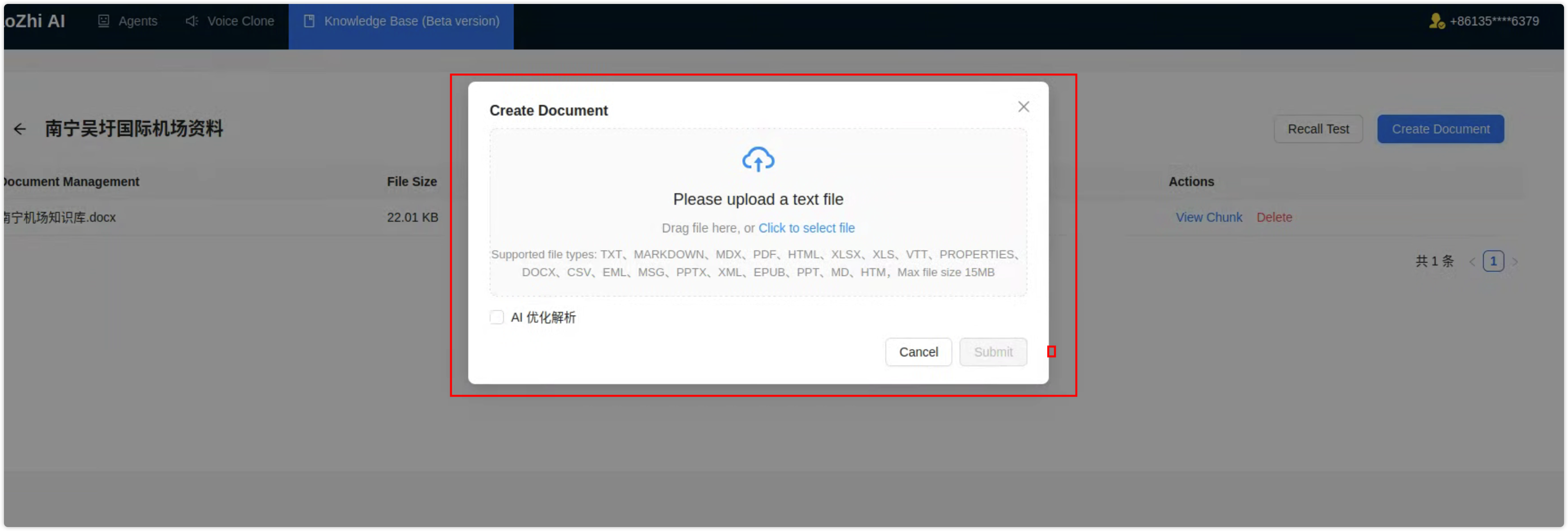New document - select file