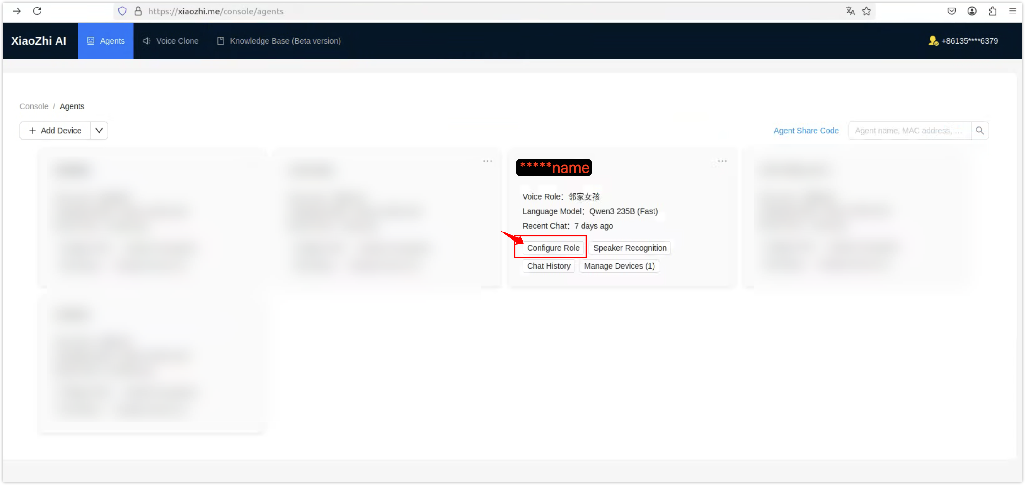 Agent - Configure role